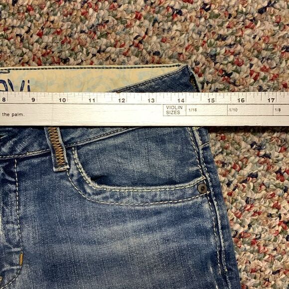 Mavi Mindy Blue Medium Wash Lower Rise Faded Flare Leg Jeans Size 26 - Picture 8 of 14